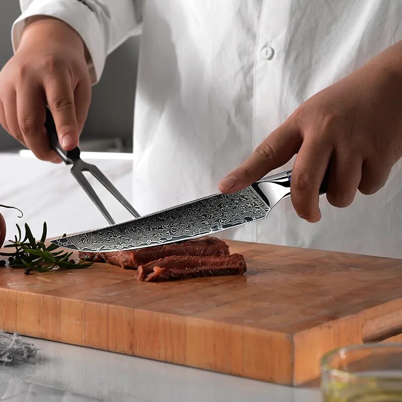Grandsharp Professional 5.5 Inch Japanese Steak Knife Set 67 Layers Damascus Steel Kitchen Chef's Knives Meat Slicer Gift Box